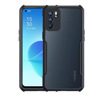 Oppo Reno 6 (5g) Border Cover With Back Transparent - Black (Other)