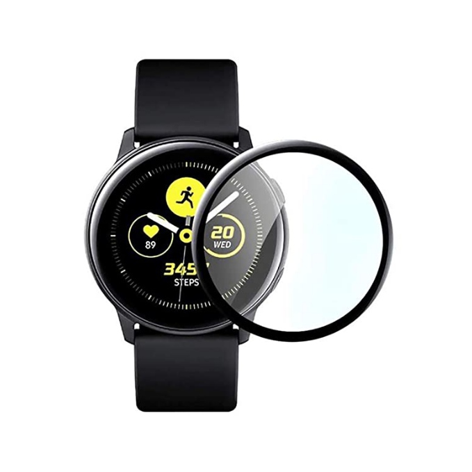 Samsung Watch Active 2 (44mm)  Full Glue Curved Clear Flexible Tempered Glass - Black
