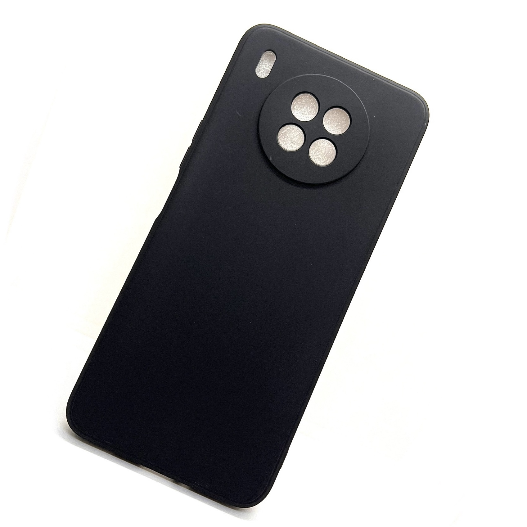 Honor 50 Lite Soft Silicon Cover With Fur Inside - Black (Other)