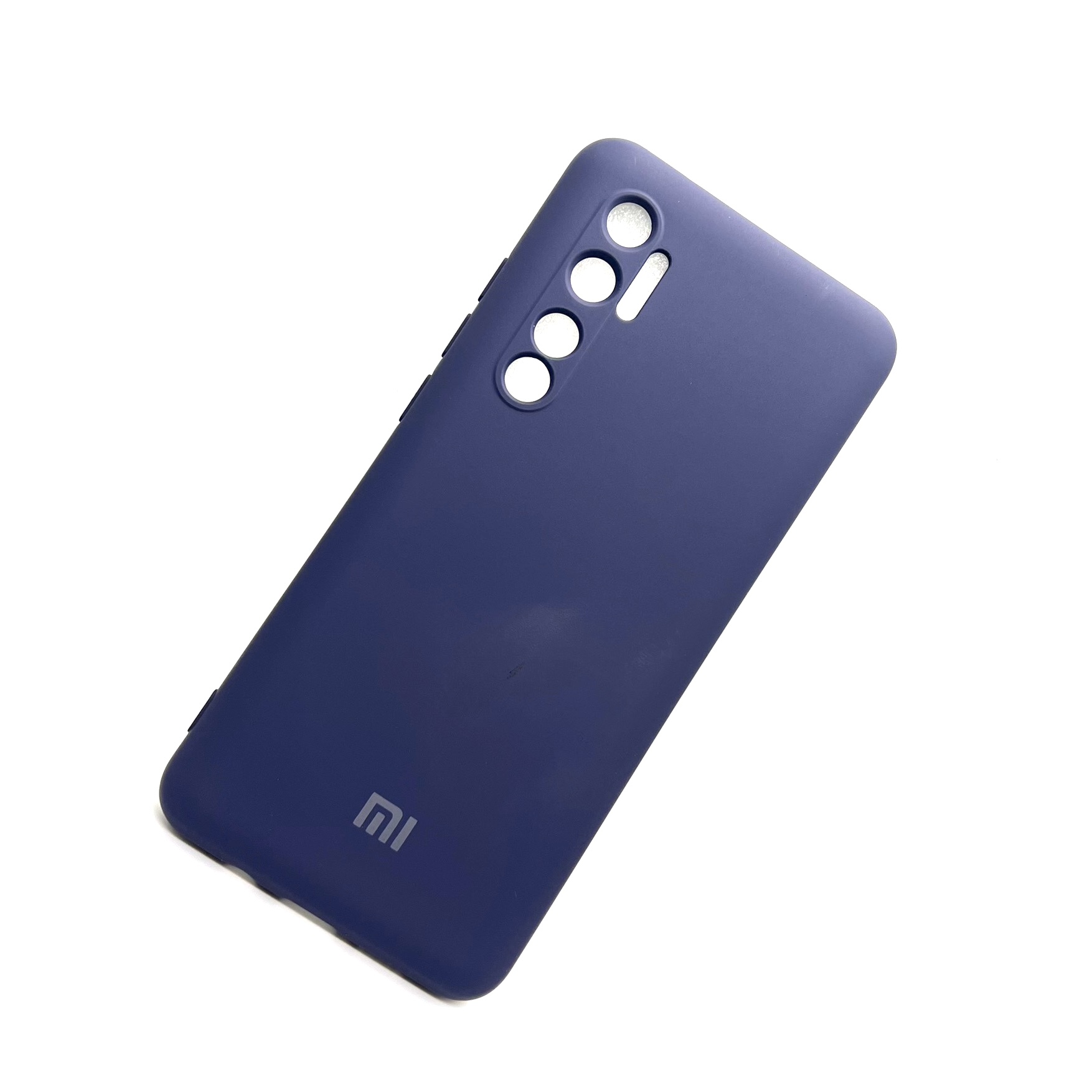 Mi Note 10 Lite Soft Silicon Cover With Internal Microfiber Case - Blue (Other)
