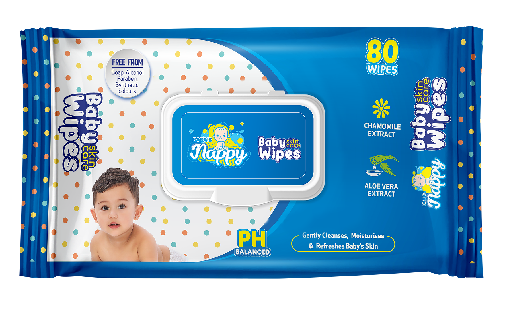 Baba's Nappy Baby Wet Wipe (200x150mm), 80pcs