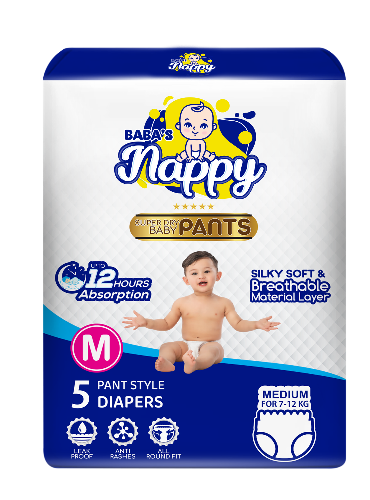 Baba's Nappy Pull Up Diaper Small Pack - Medium - 5 Pcs