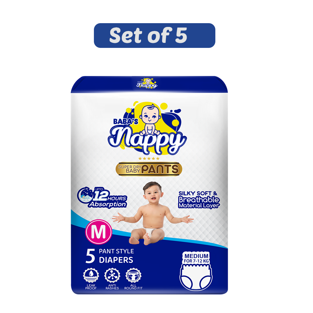 Baba's Nappy Baby Pull Up Diaper Small Pack , XL Pack of 4pcs (Set of 5 )