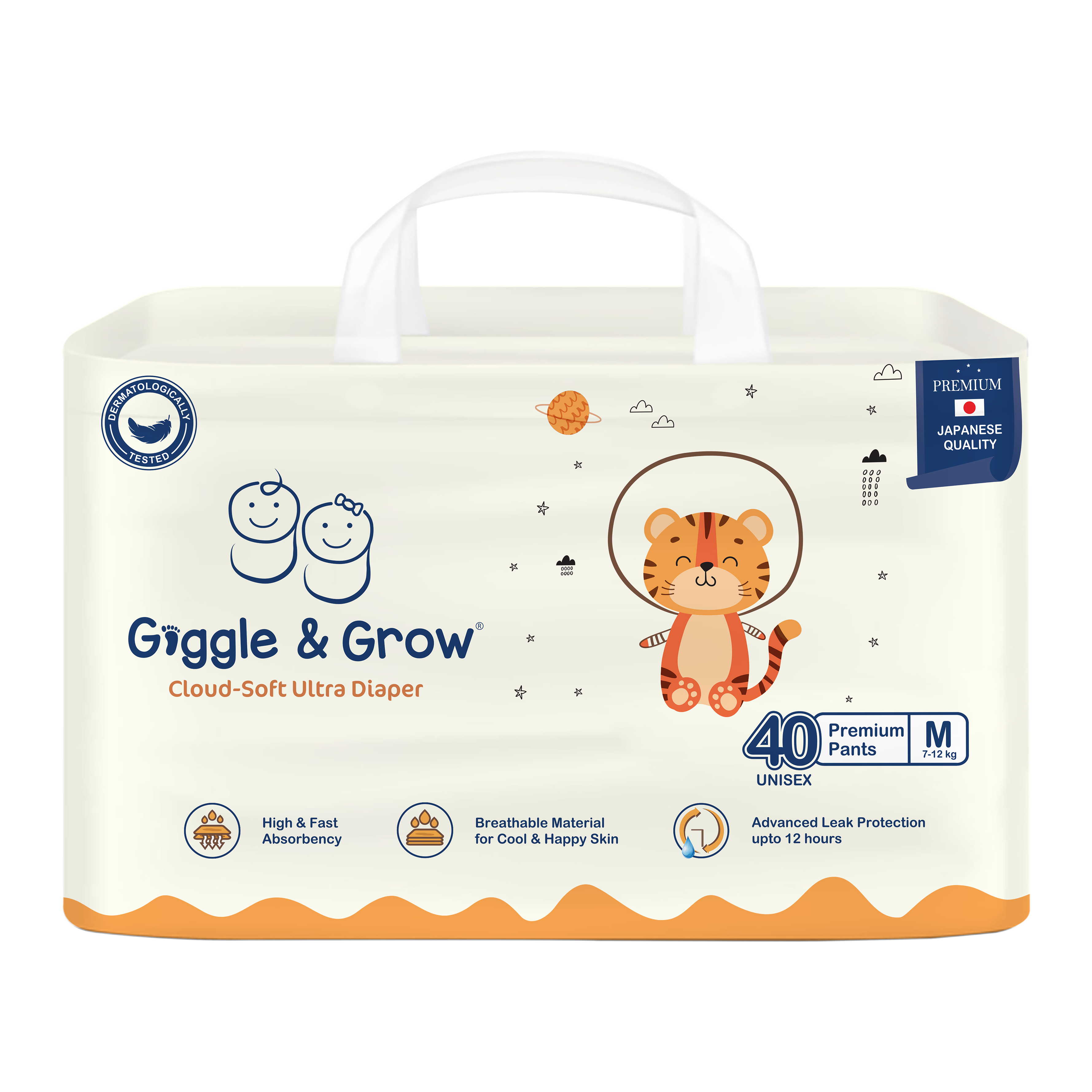 Giggle and Grow Baby Diaper - Medium (40pcs)