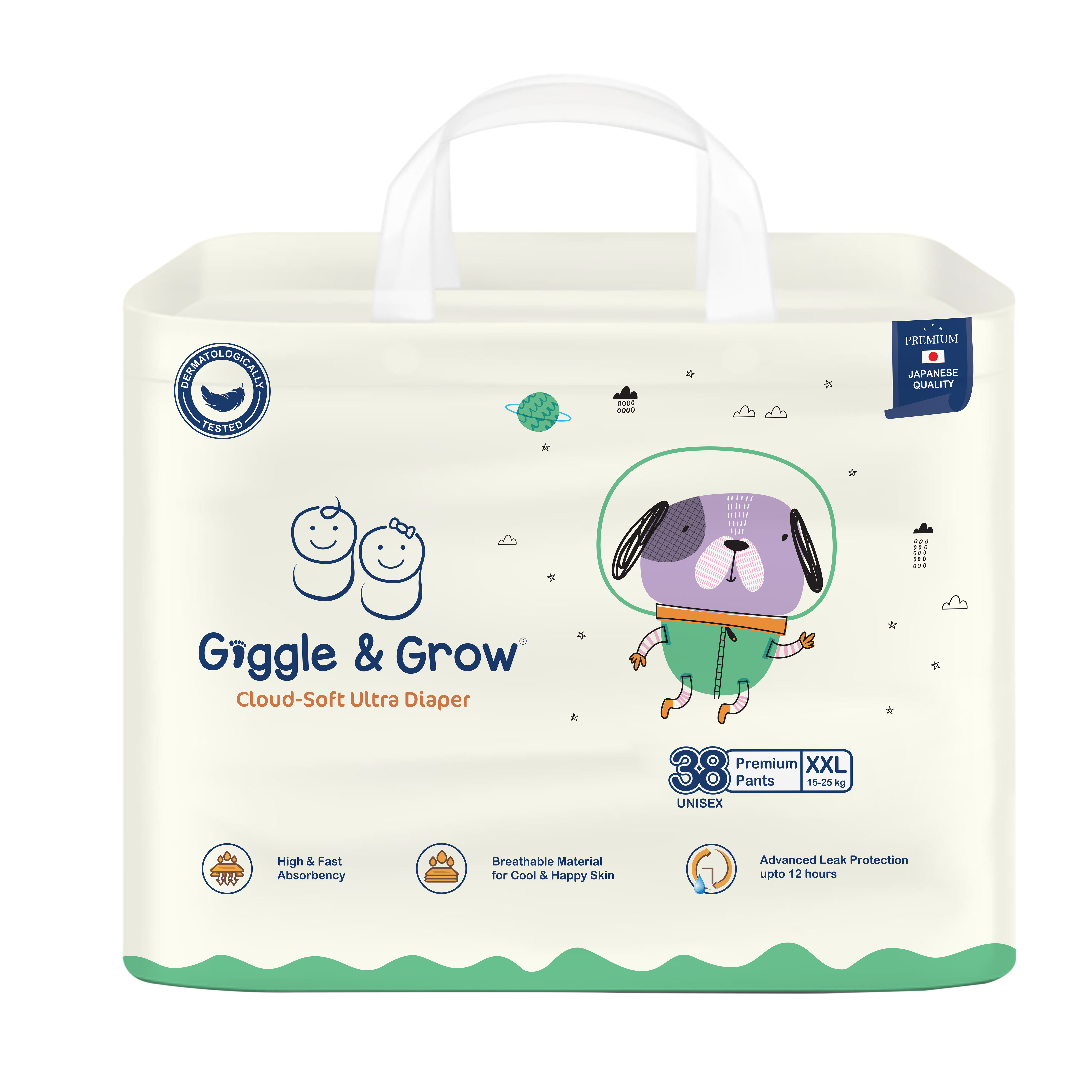 Giggle and Grow Baby Diaper - XXL (38pcs)