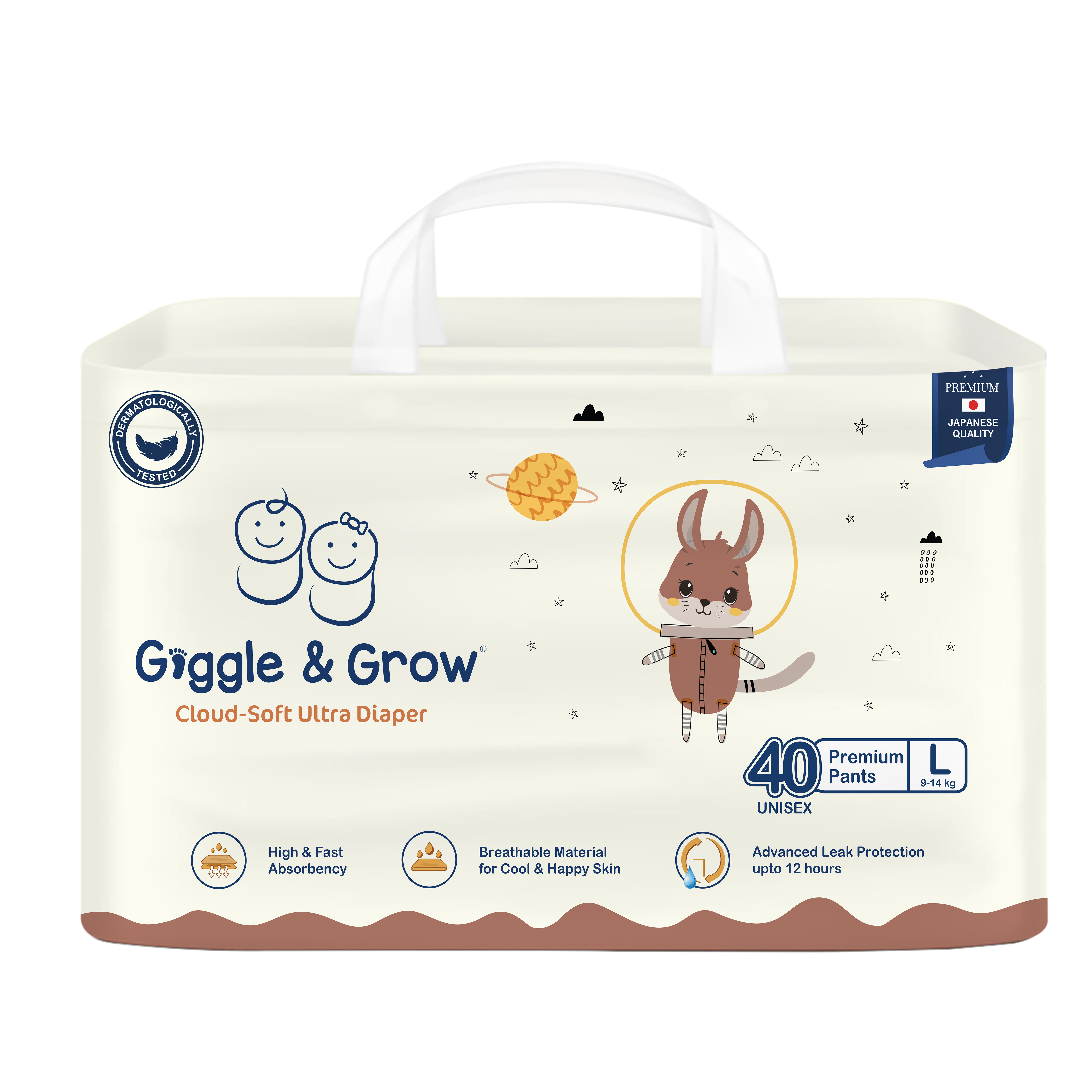 Giggle and Grow Baby Diaper - Large (40pcs)