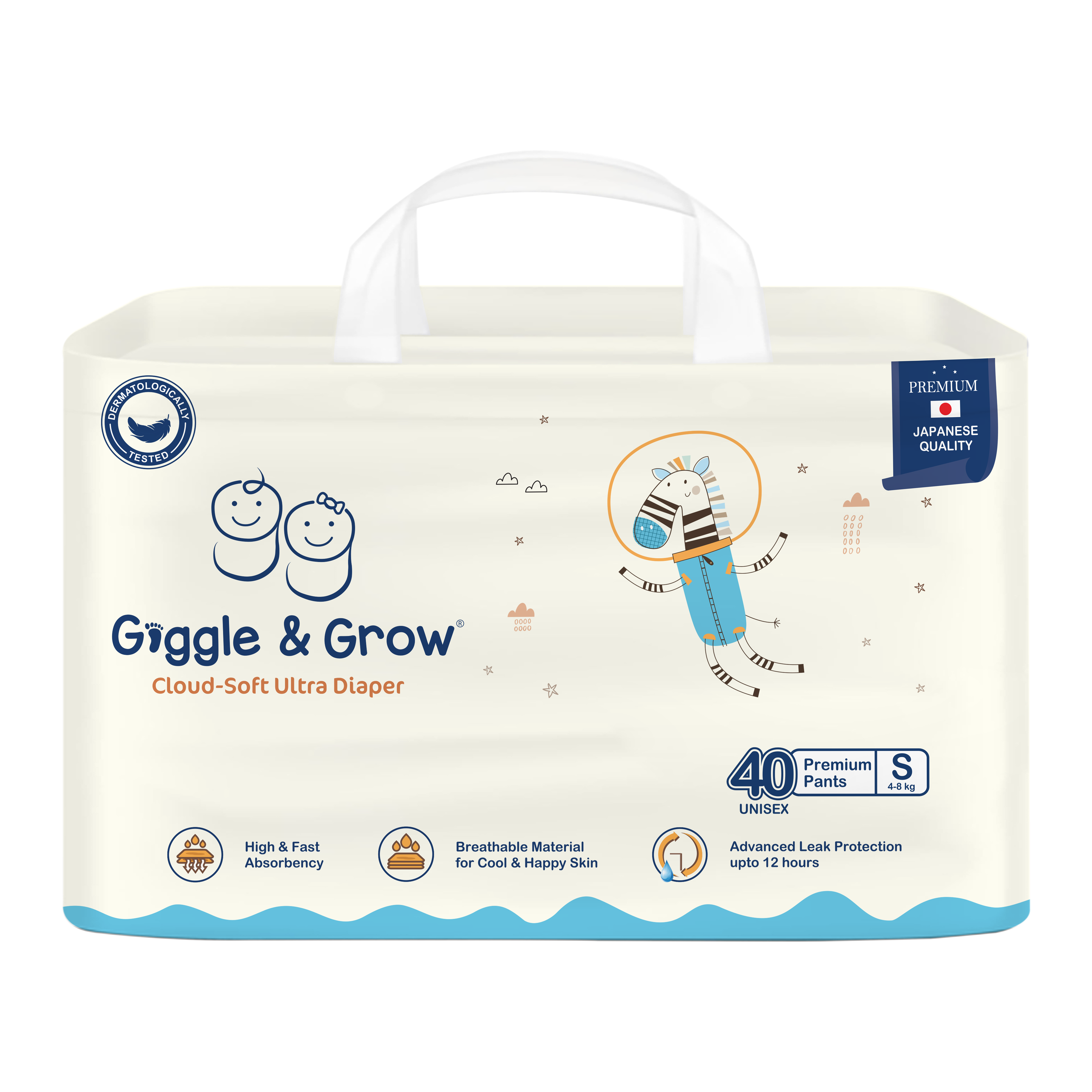 Giggle and Grow Baby Diaper - Small (40pcs)