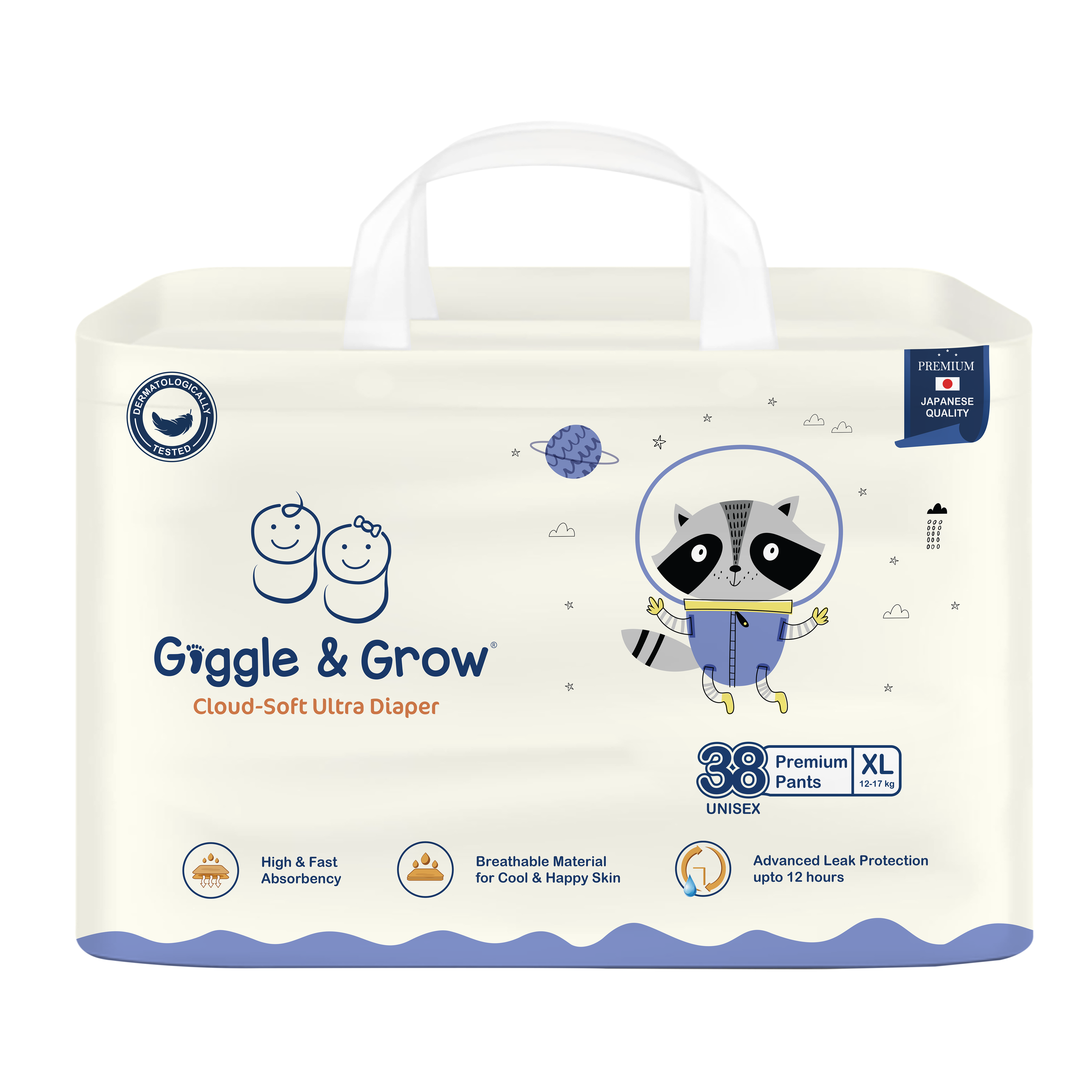 Giggle and Grow Baby Diaper - XL (38pcs)