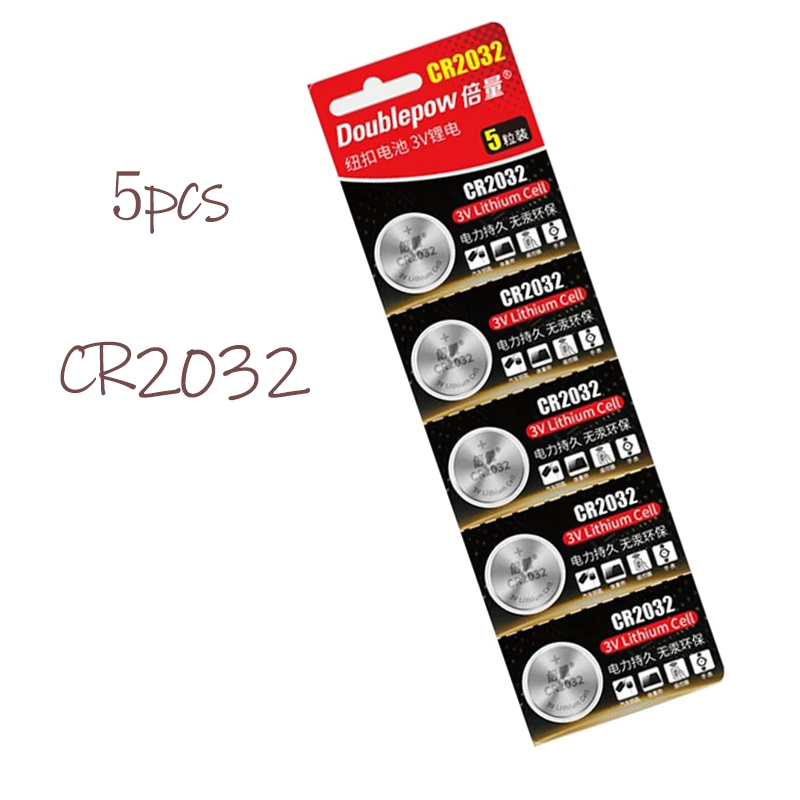5-Piece CR2032 3V Lithium Coin Cell Battery Pack