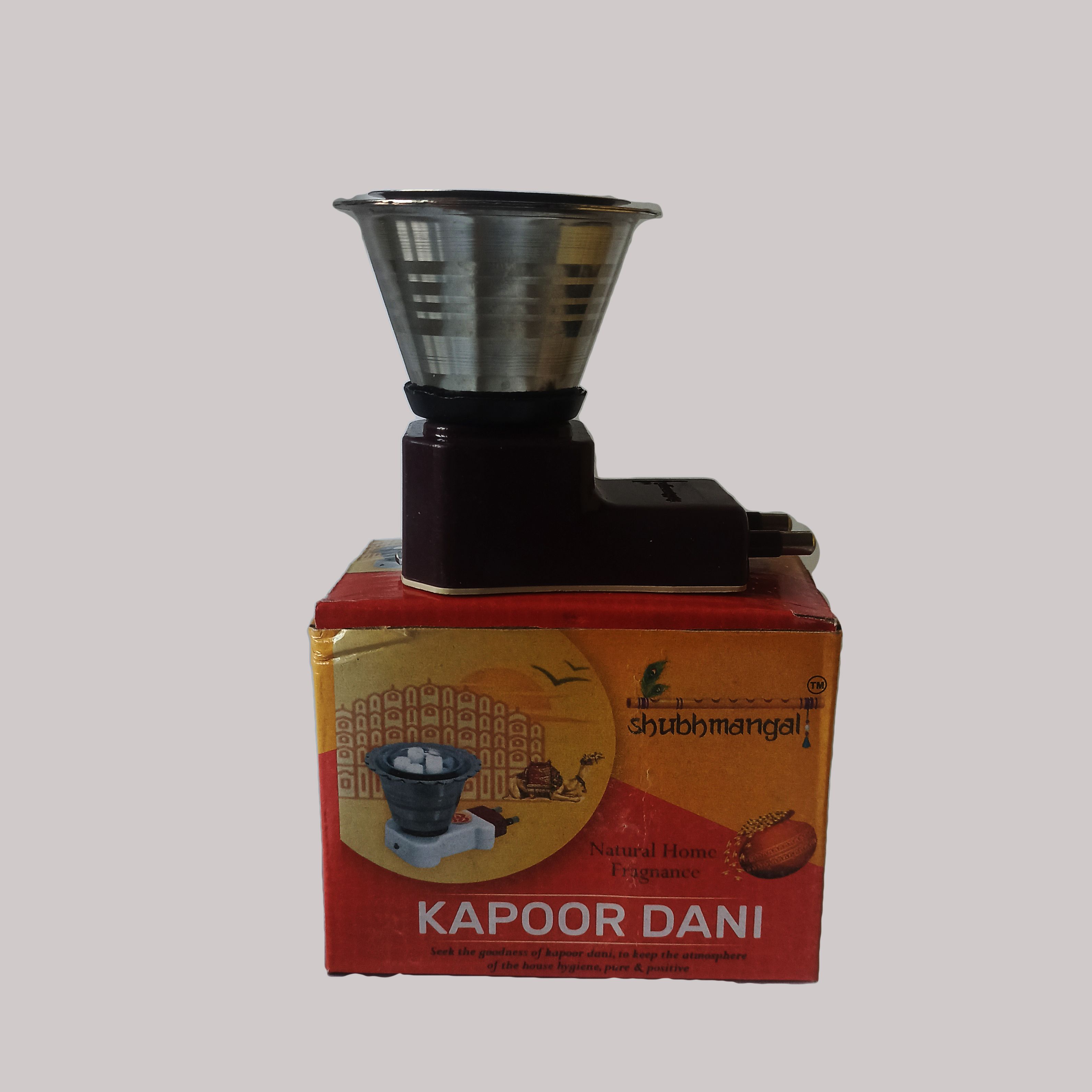Shubhmangal Electric Kapoor Dani Steel Incense Burner - Multicolor