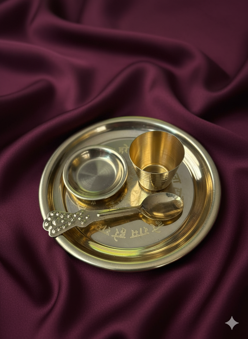 Mini 5-Piece Puja Thali Set for Rituals & Occasions