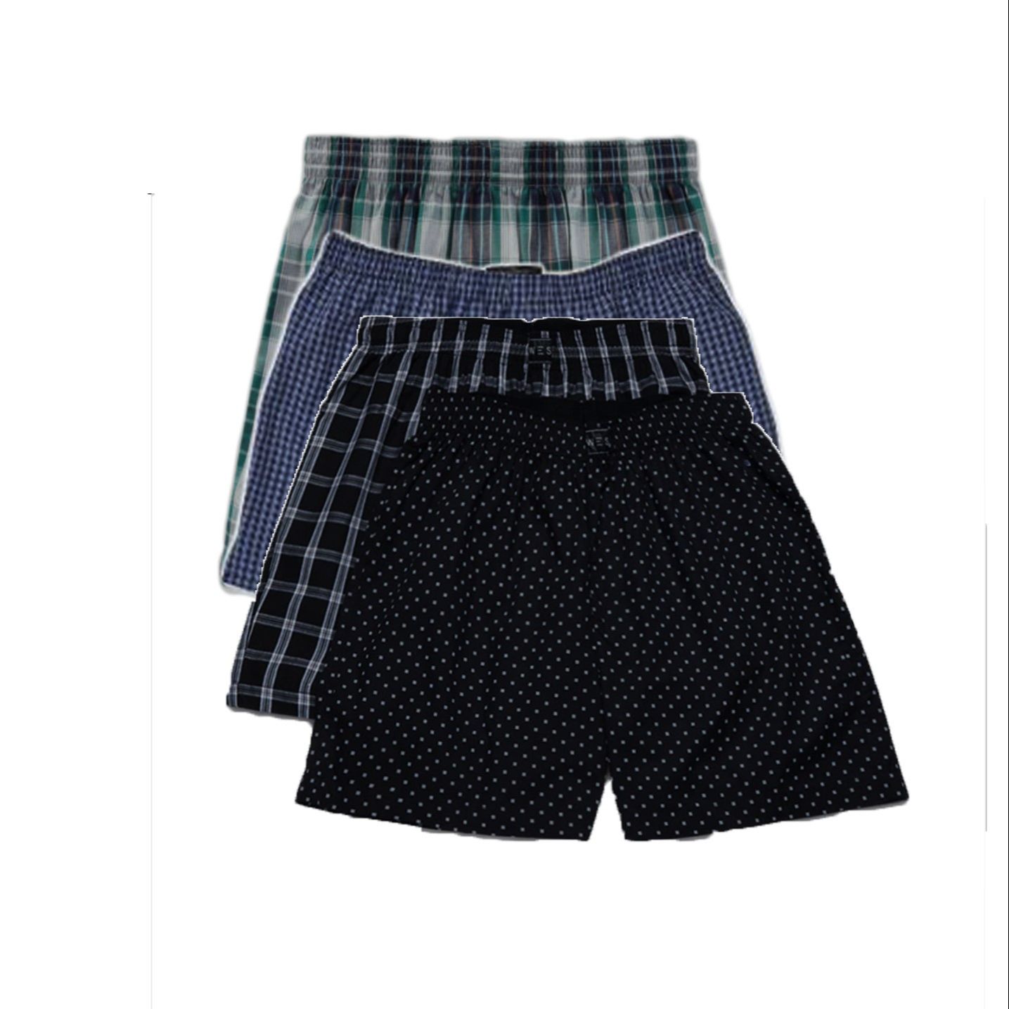Combo Pack of 4 Cotton Boxer Shorts - Multicolor (L)