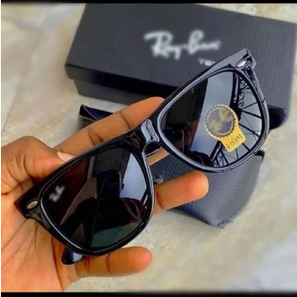 Wayfarer Diamond Hard G-15 Black Lens Sunglasses (Unisex) - Black
