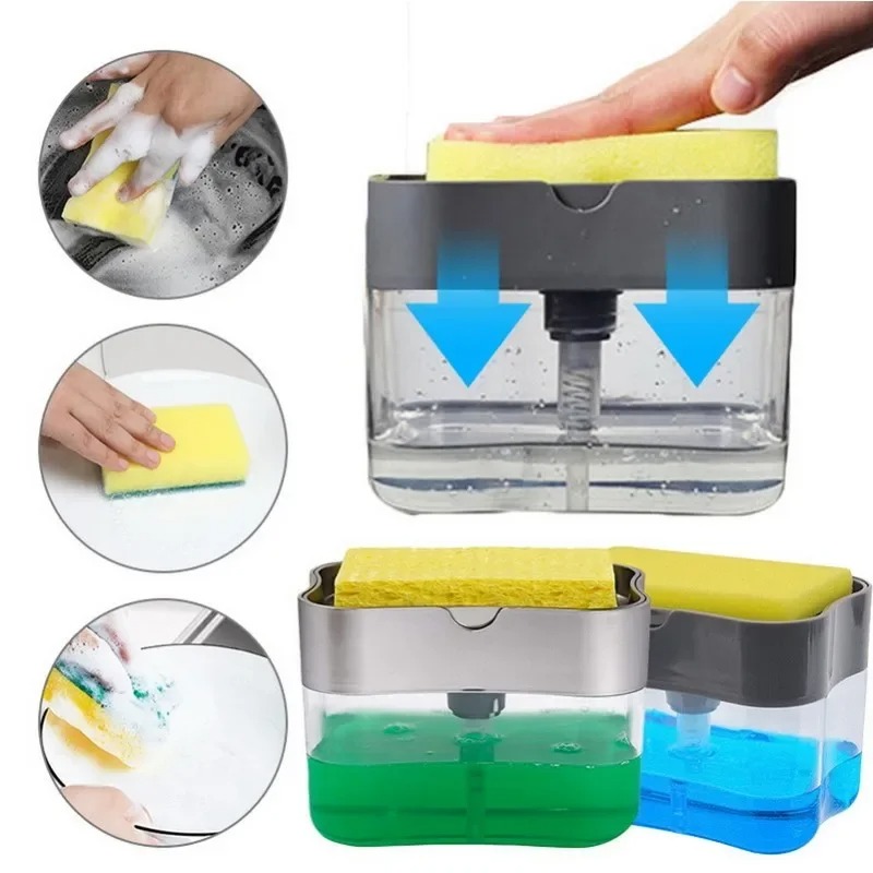 2-in-1 Soap Dispenser with Sponge Holder