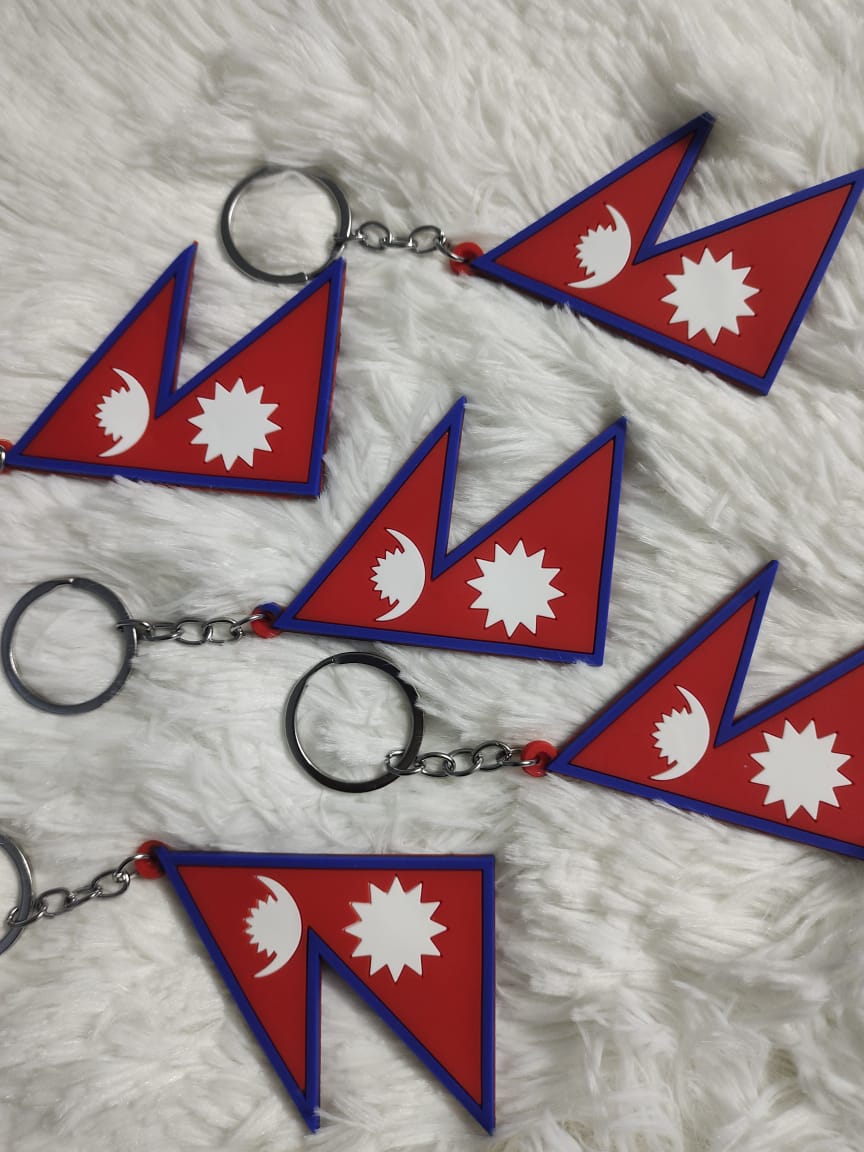 Double-Sided Nepal Flag Keyring