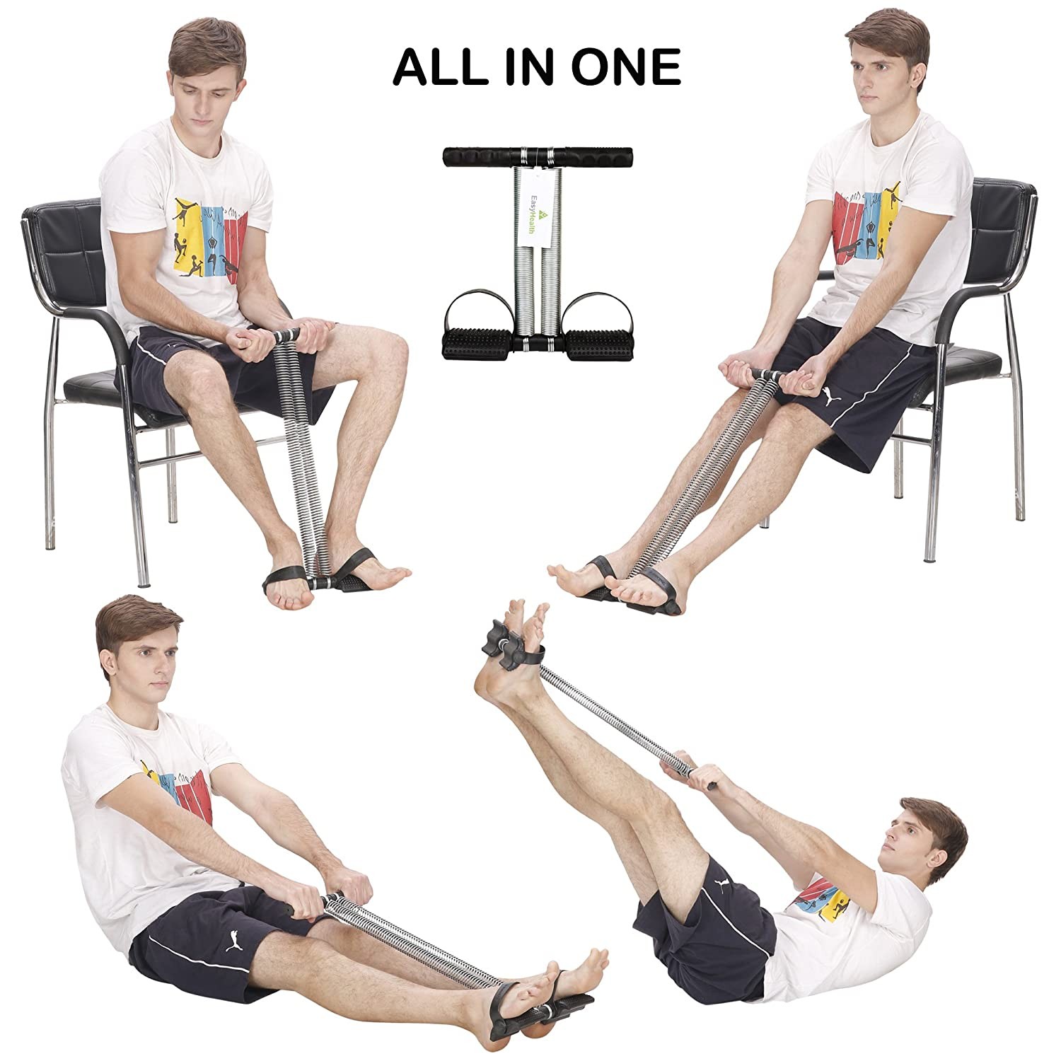 Double Spring Tummy Trimmer for Fitness & Weight Loss - Multicolor