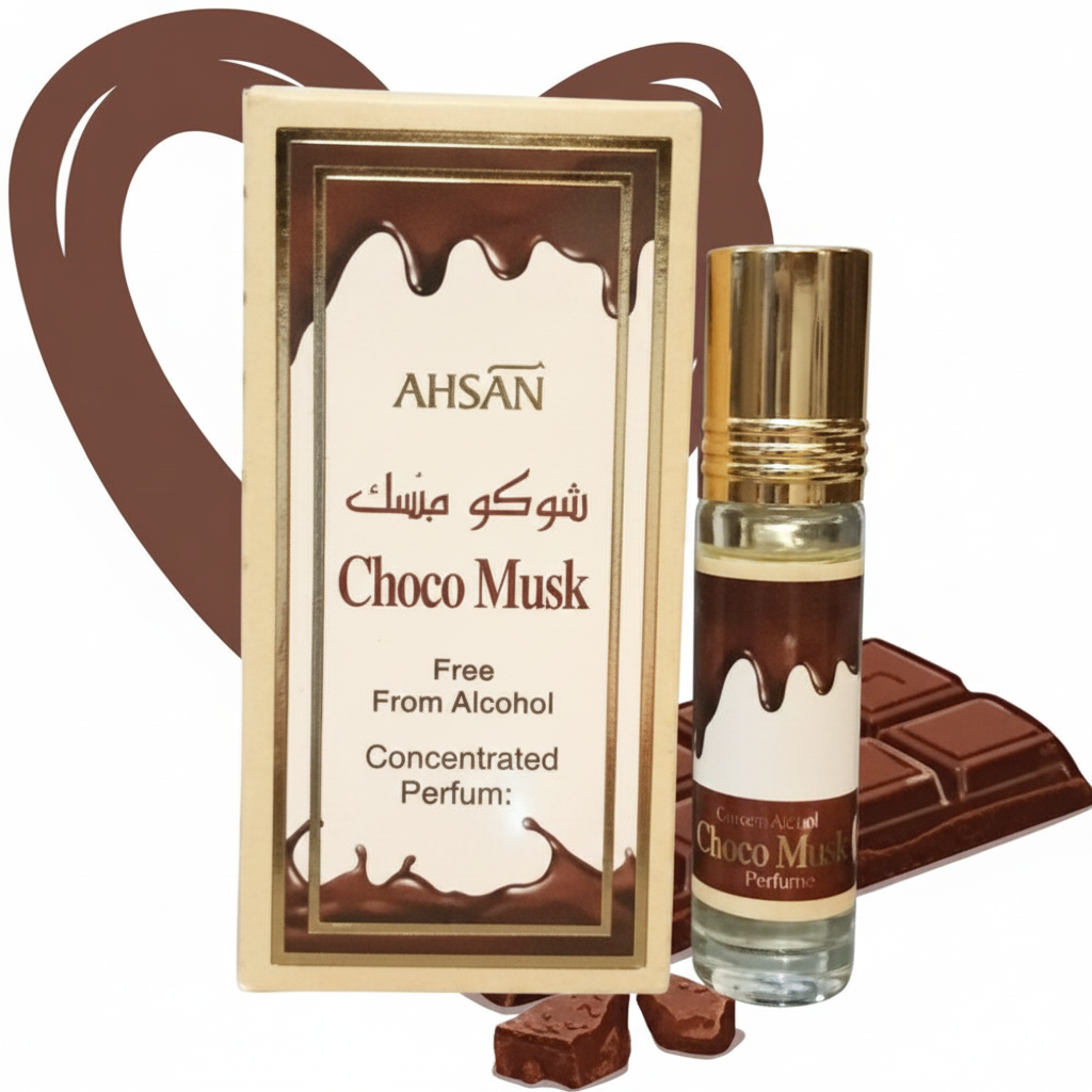 Ahsan Choco Musk 8Ml Alcohol-Free Attar Perfume - Brown