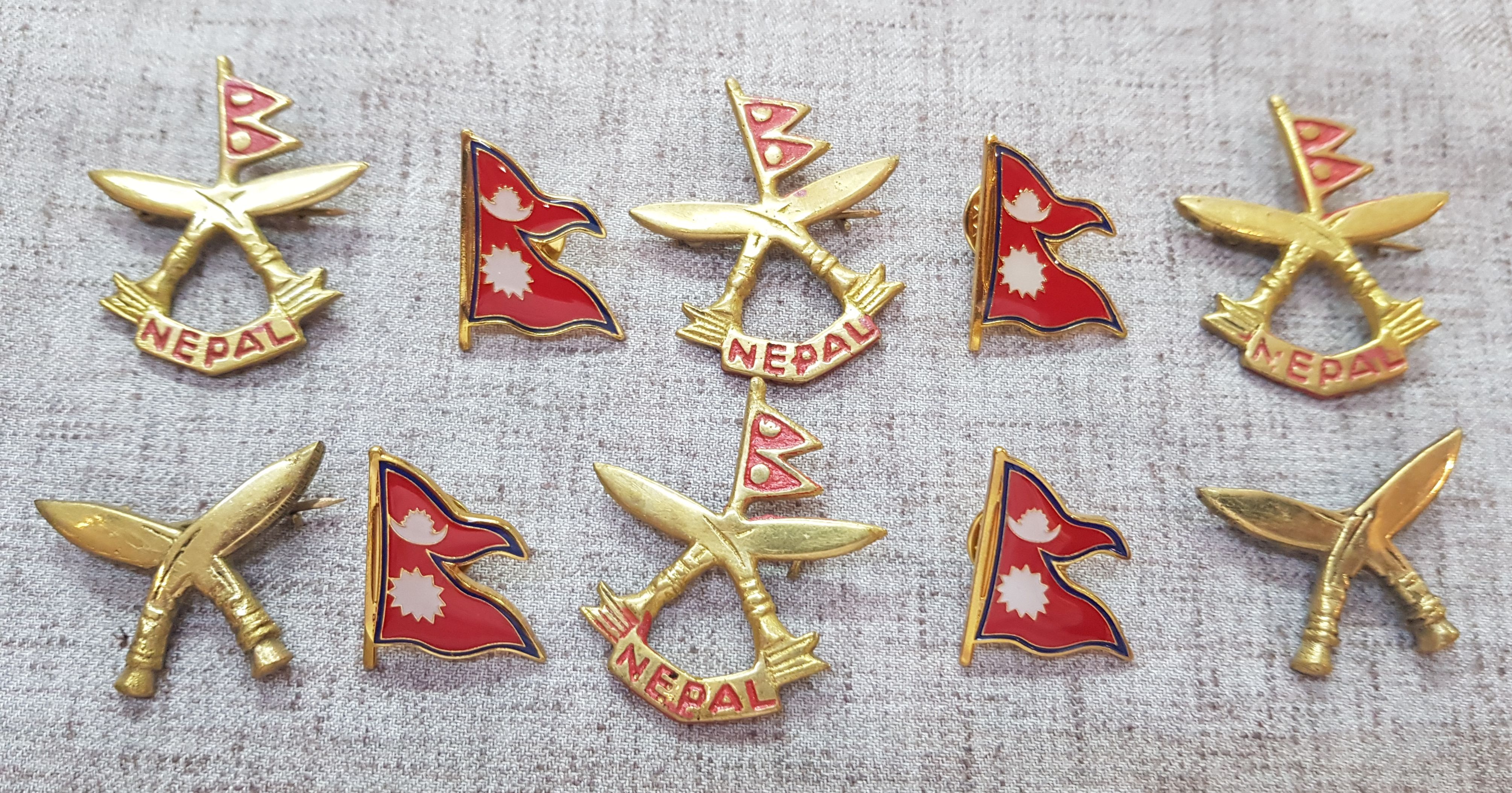Nepali Khukuri Cross National Flag Lapel Pin 