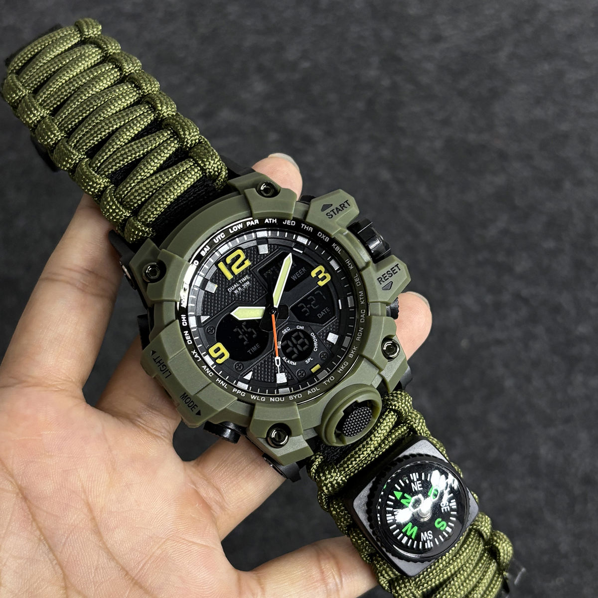 Men’s Outdoor Multifunction Sports Survival Watch