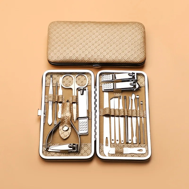 19-Piece Stainless Steel Manicure Pedicure Nail Care Set - Multicolor