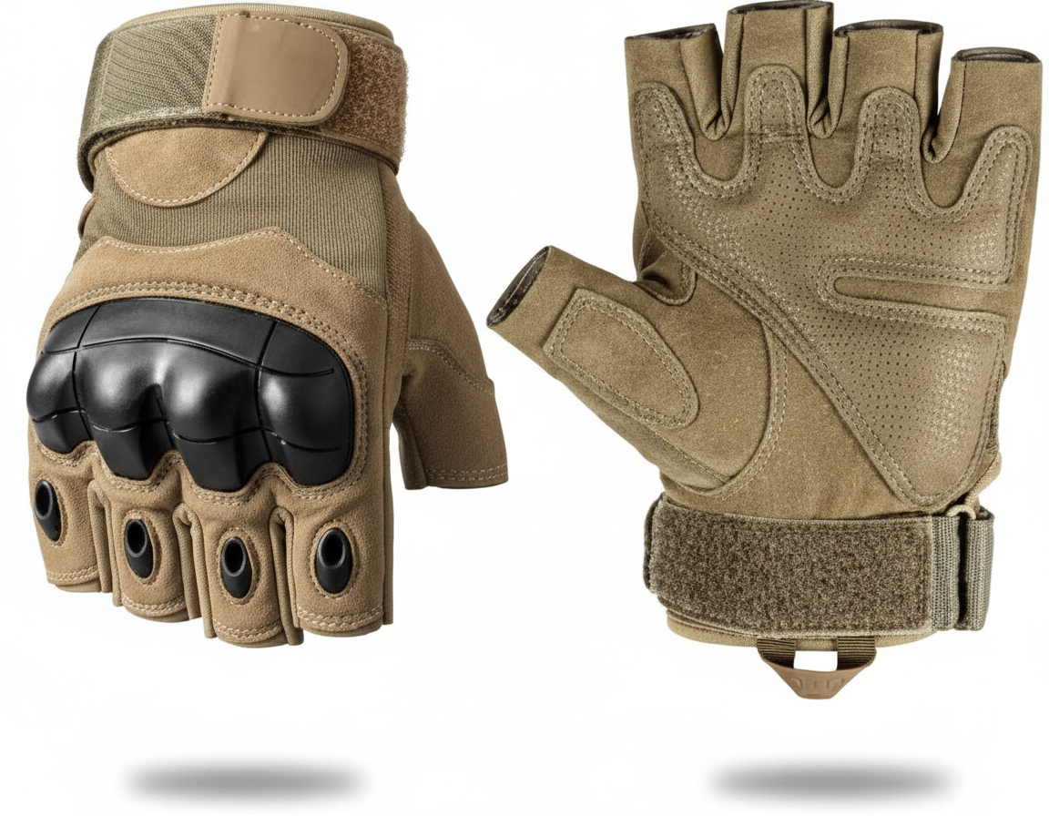 Tactical Half Finger Hard Knuckle Bike Gloves