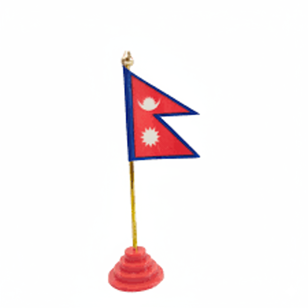 Nepali Flag With Round Stand For Desk & Dashboard 