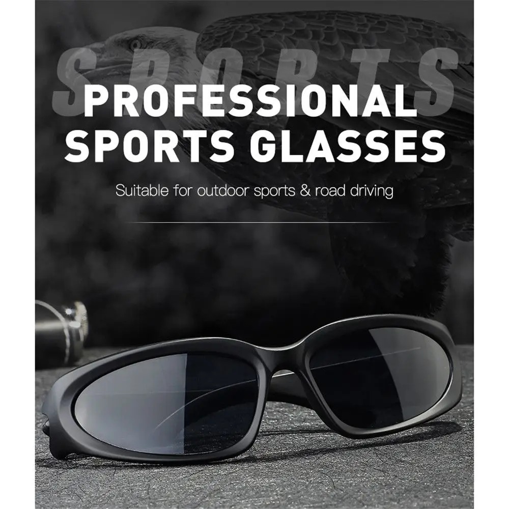 Trendy Y2K UV Protection Cycling Sunglasses - Black