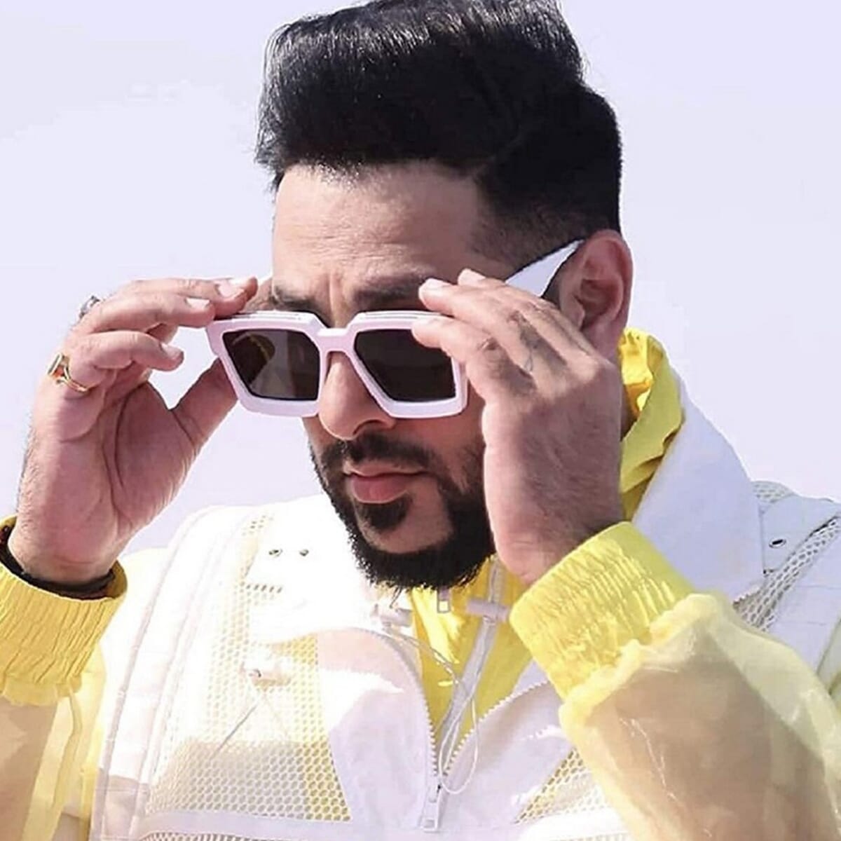 White Frame Unique Design Square Sunglasses For Unisex