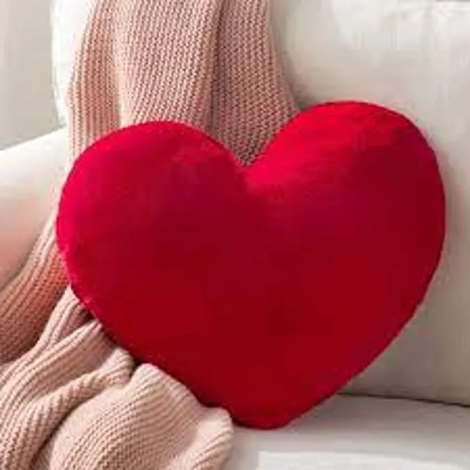 Heart Shape Couple Soft Cushion Pillow Romantic Valentine Gift - Rose Red