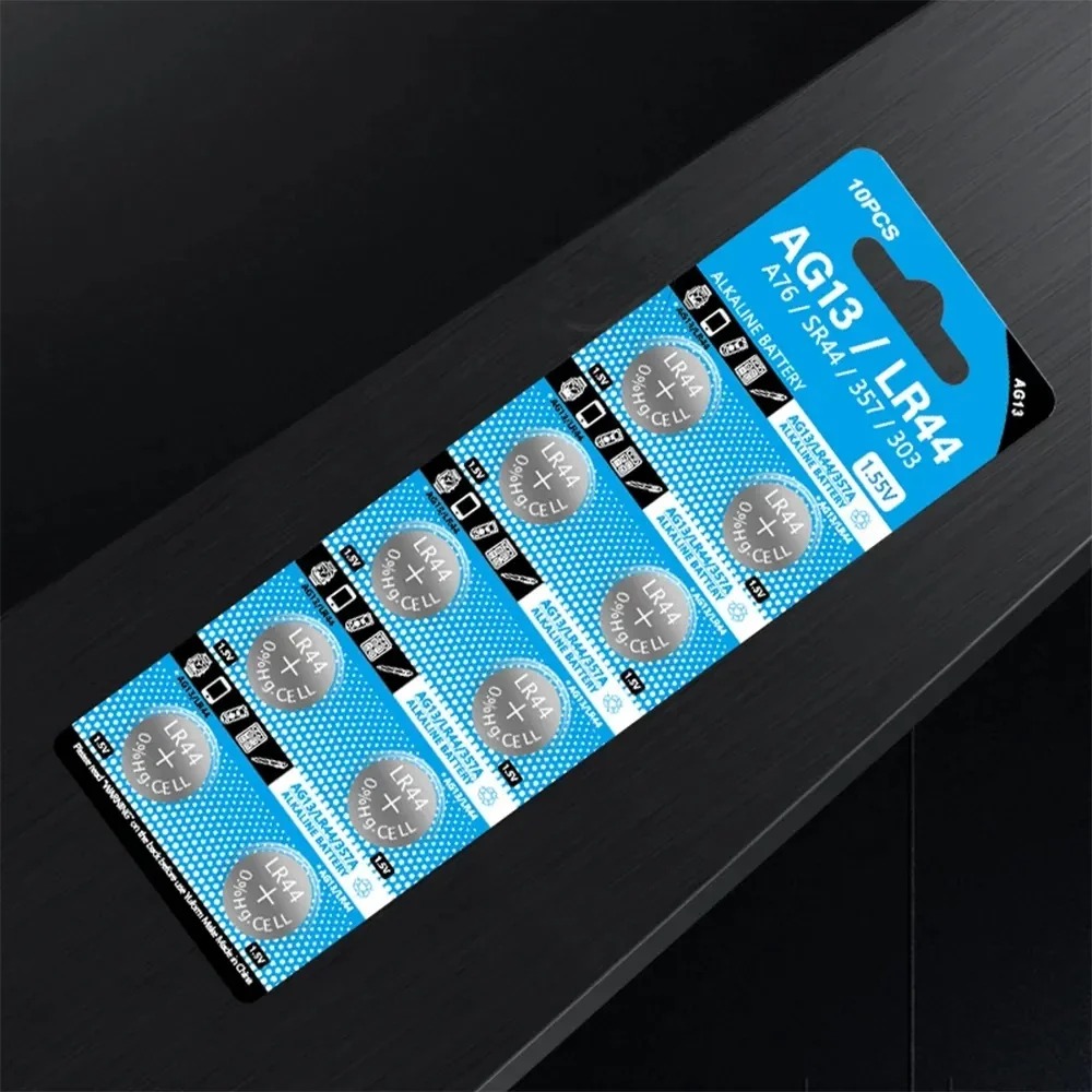 AG13 LR44 1.55V Alkaline Button Cell Battery Pack 10 Pcs
