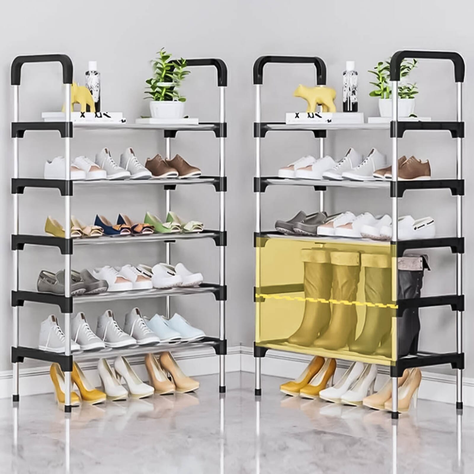 Stainless Steel 6 Layer Shoe Rack Organizer