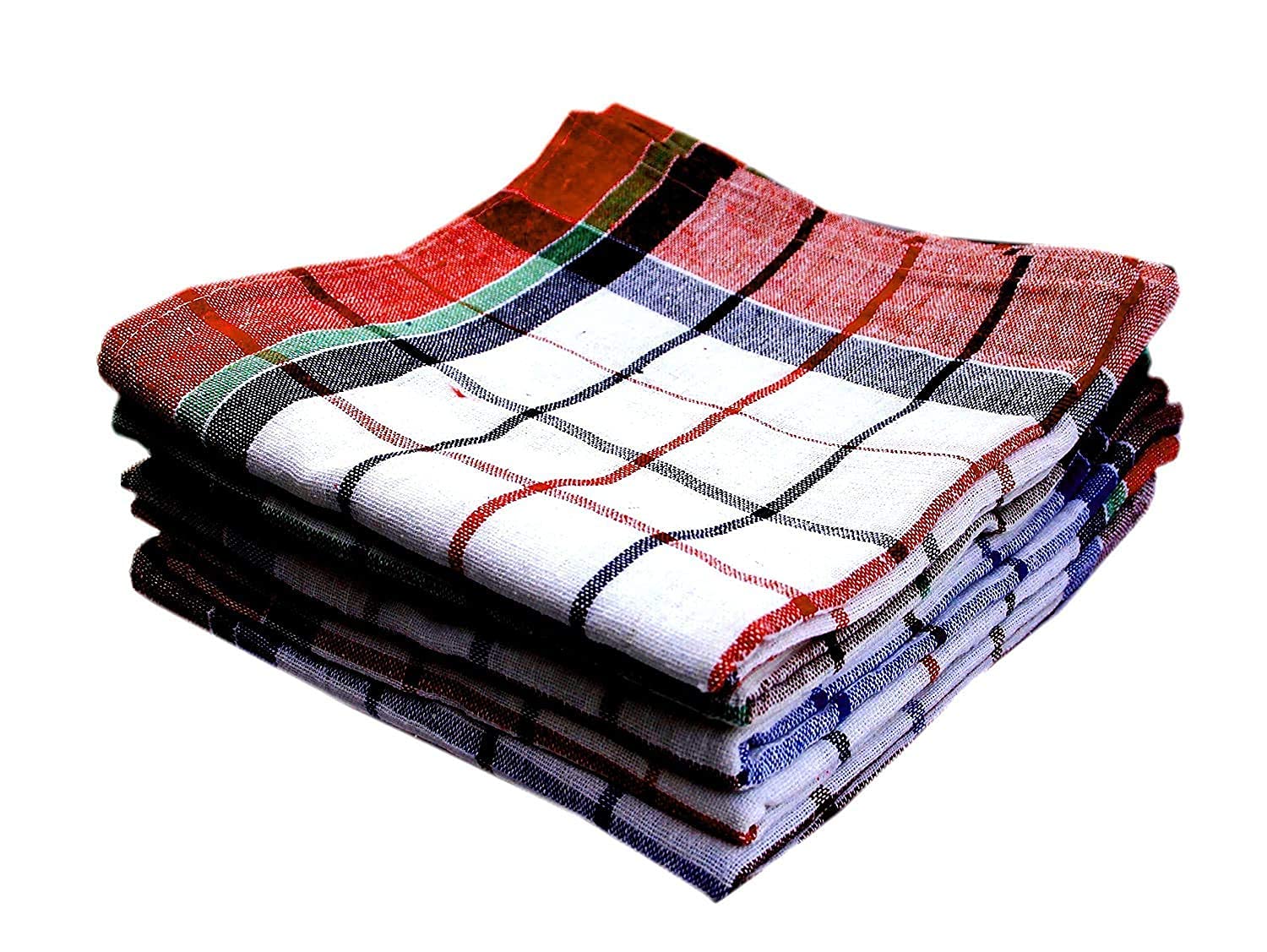 Black Check Cotton Kitchen Dish Towel Set 4 Pcs