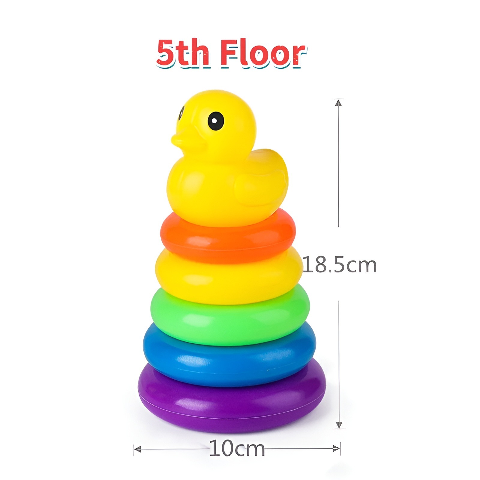 5 Layer Rainbow Stacking Ring Toy Montessori Baby Educational Puzzle Kids