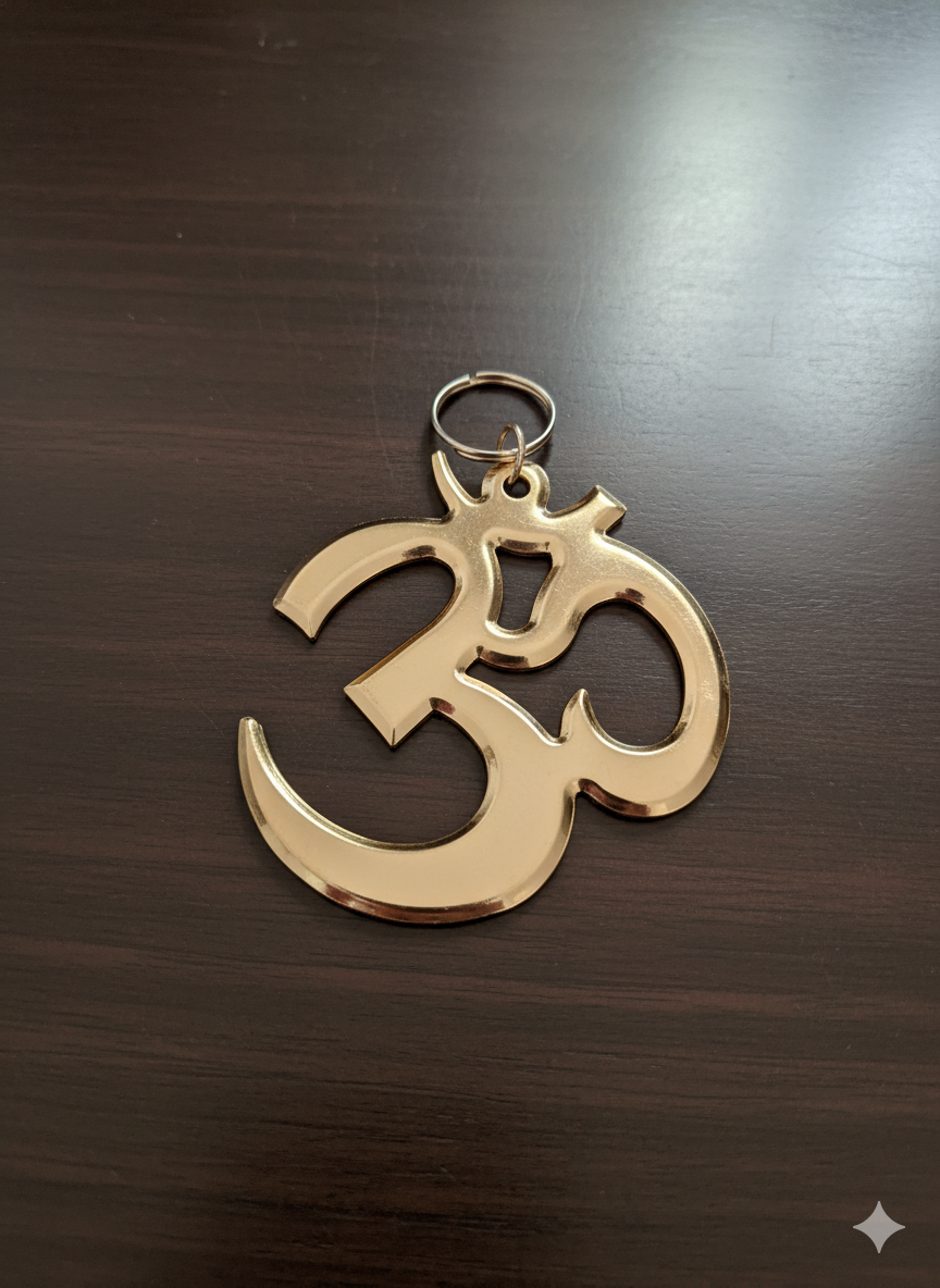 Om Symbol Key Ring Sacred Hindu Buddhist Religious Keychain