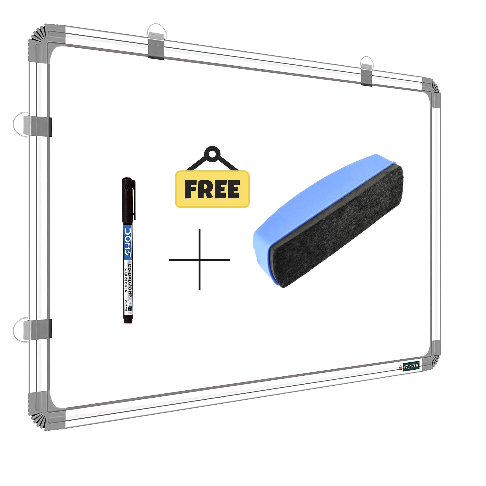 White Board (1.5X2) With (Marker + Duster)