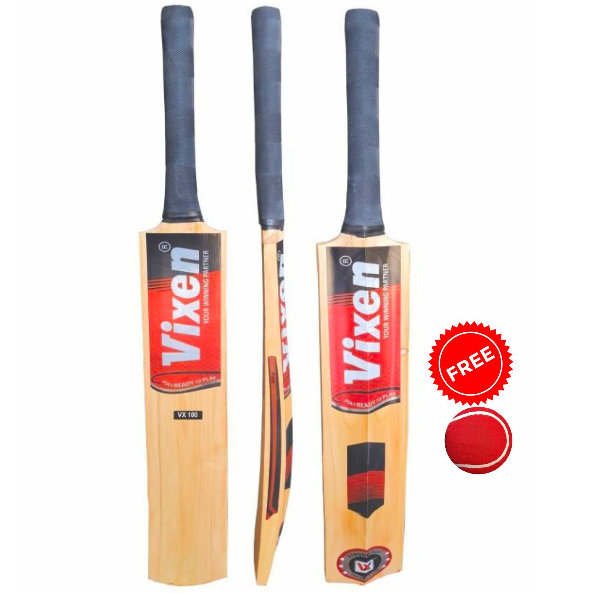 Vixen Premium Quality Cricket Bat VX-100 With Free Hard Tennis Ball