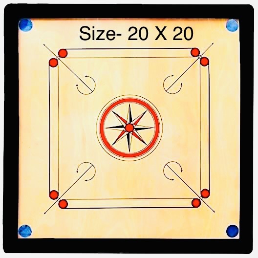 Good Quality Wooden Carrom Board (20X20) With Coins & Striker