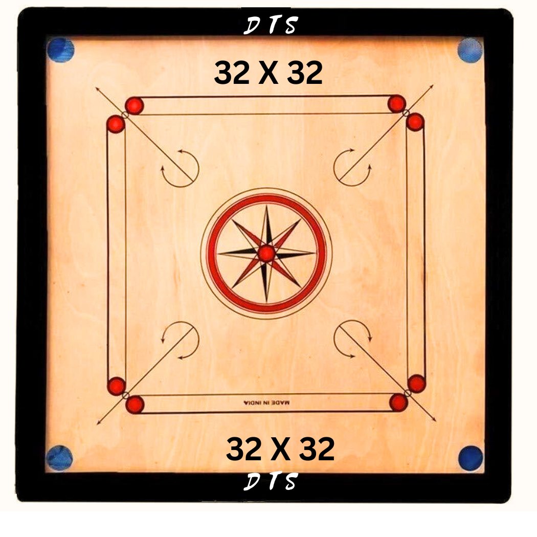 Good Quality Wooden Carrom Board (32 x 32) With Coins & Striker