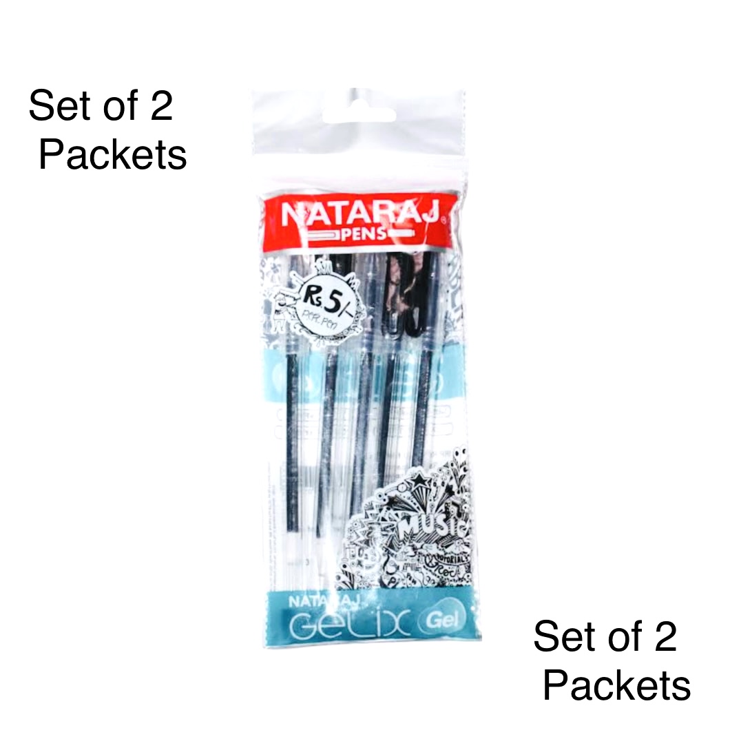 Natraj Gelix Gel Pen (Set Of 2 Packets)
