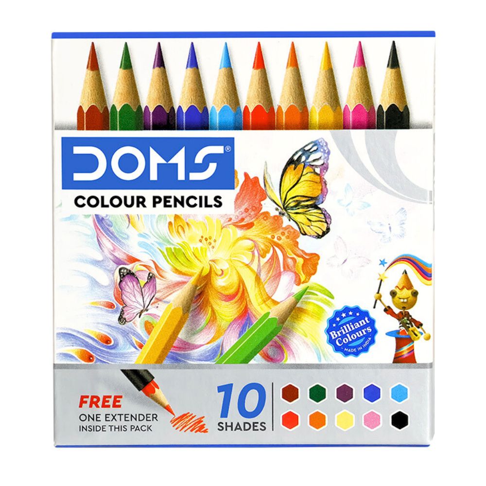 Doms Colour Pencils (Set Of 12pcs, 10 Shades)