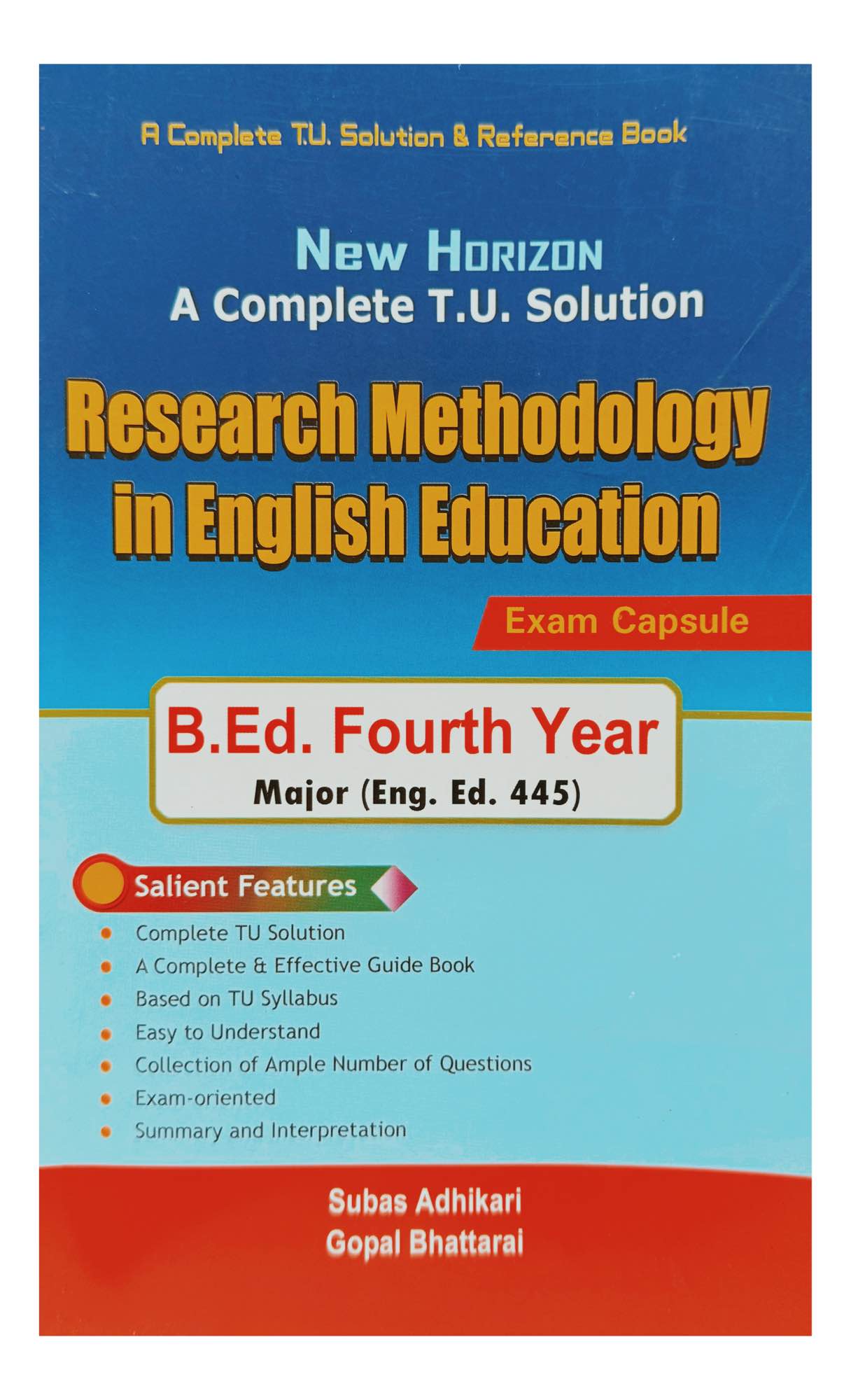 New Horizon Research Methodology English Education B.Ed 4th Year Solution Book 2082/83