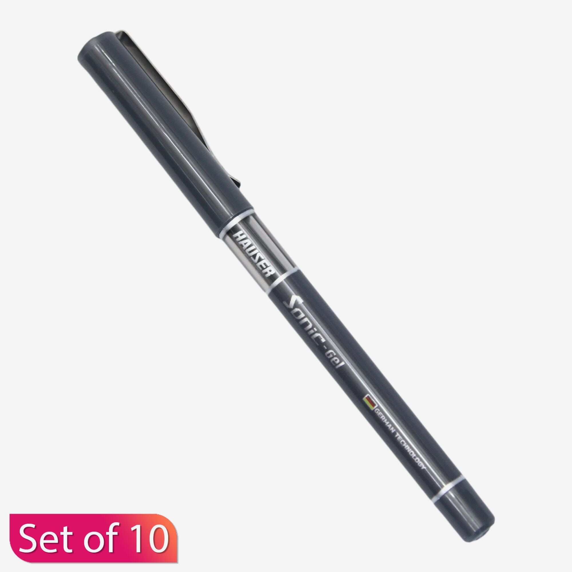 Hauser Sonic Gel Pen 10 Pcs Pack - Black