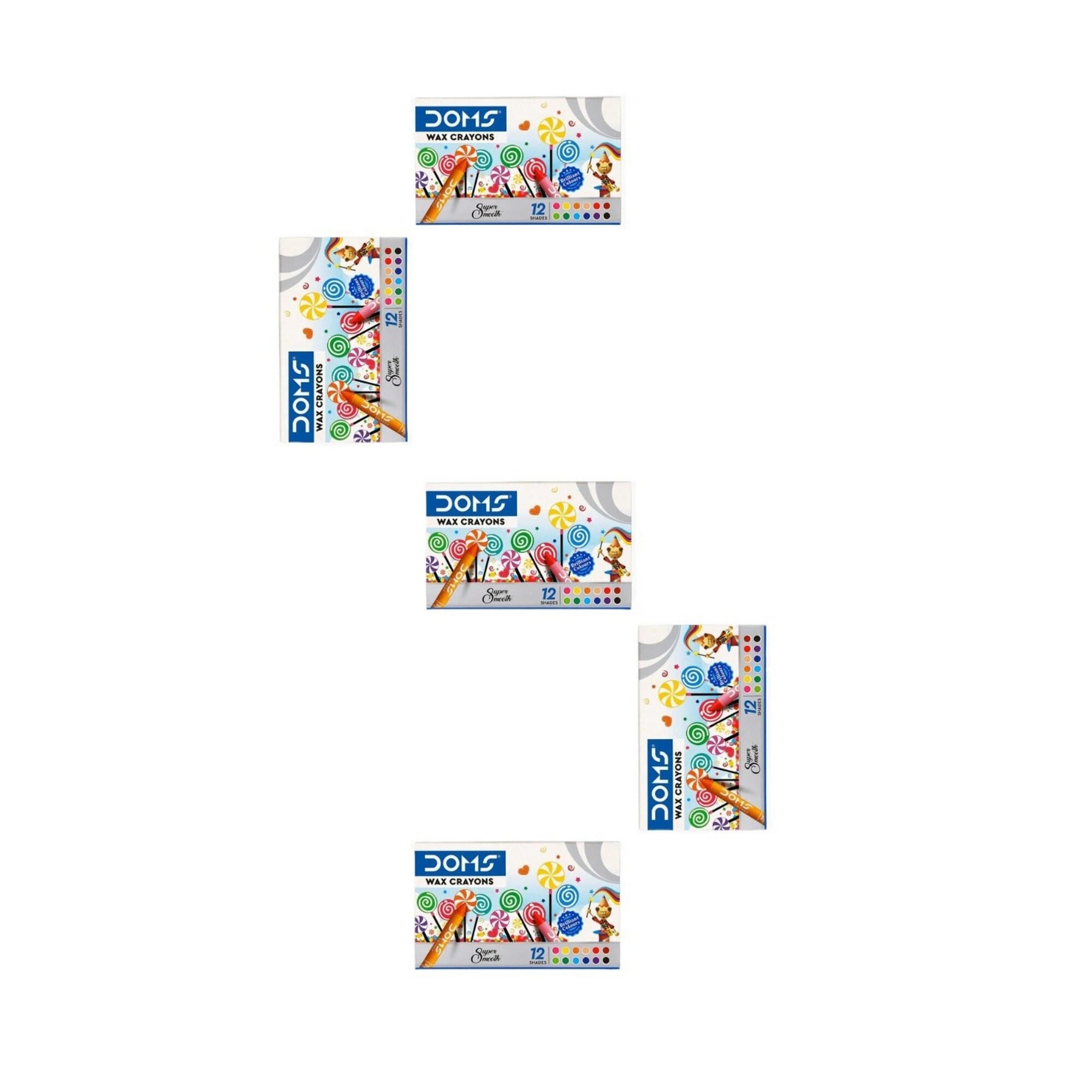 Doms Wax Crayons Colour Set Of 5 Pieces - Multicolor