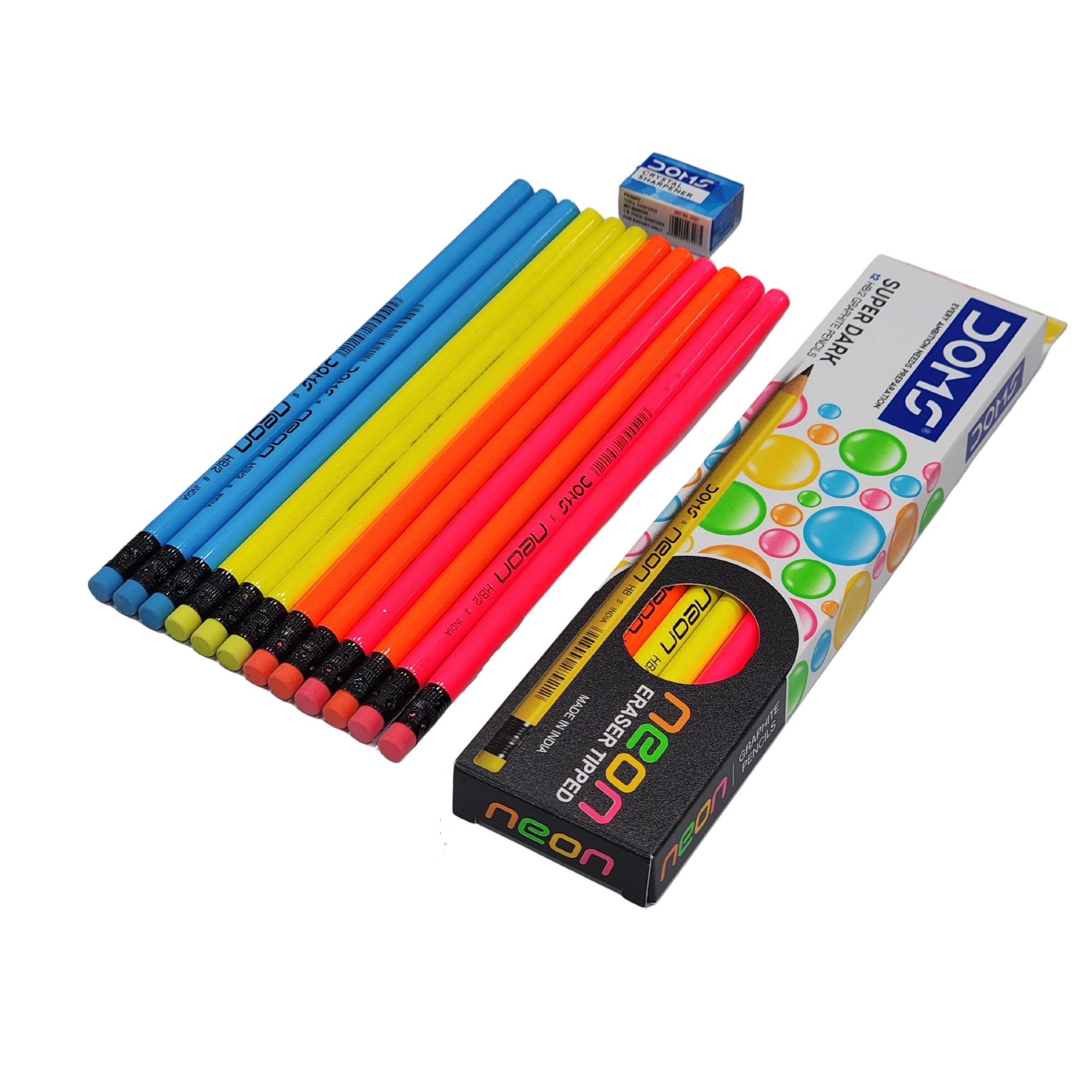 DOMS Neon Graphite Pencils - Multicolor