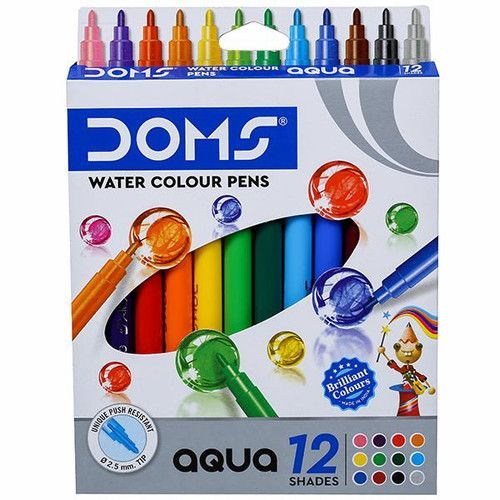 Doms Water Colour Pens 12 Shades - Multicolor