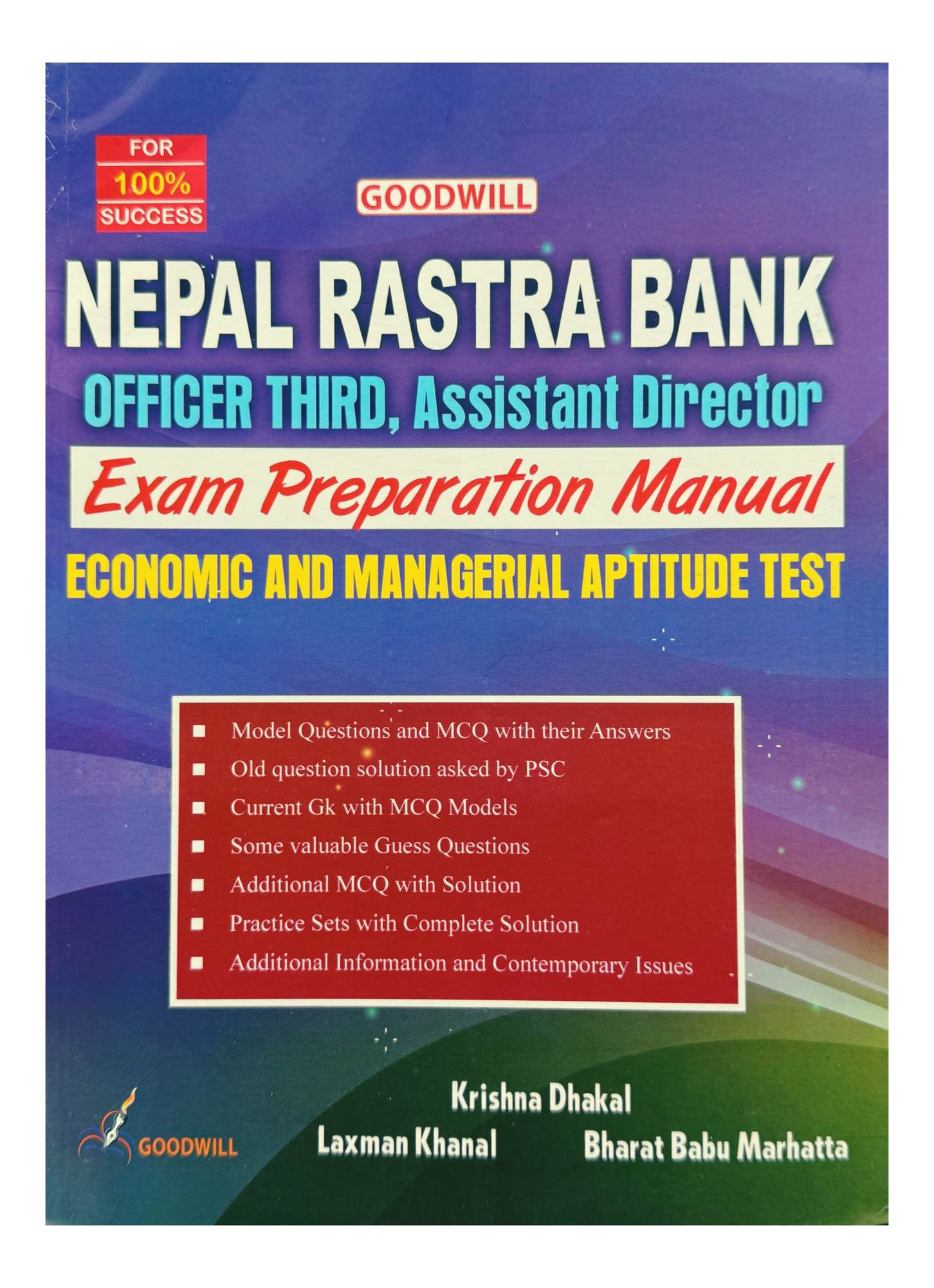 Goodwill Nepal Rastra Bank Officer 3rd (Assistant Director) Pre-Test Exam Preparation Manual