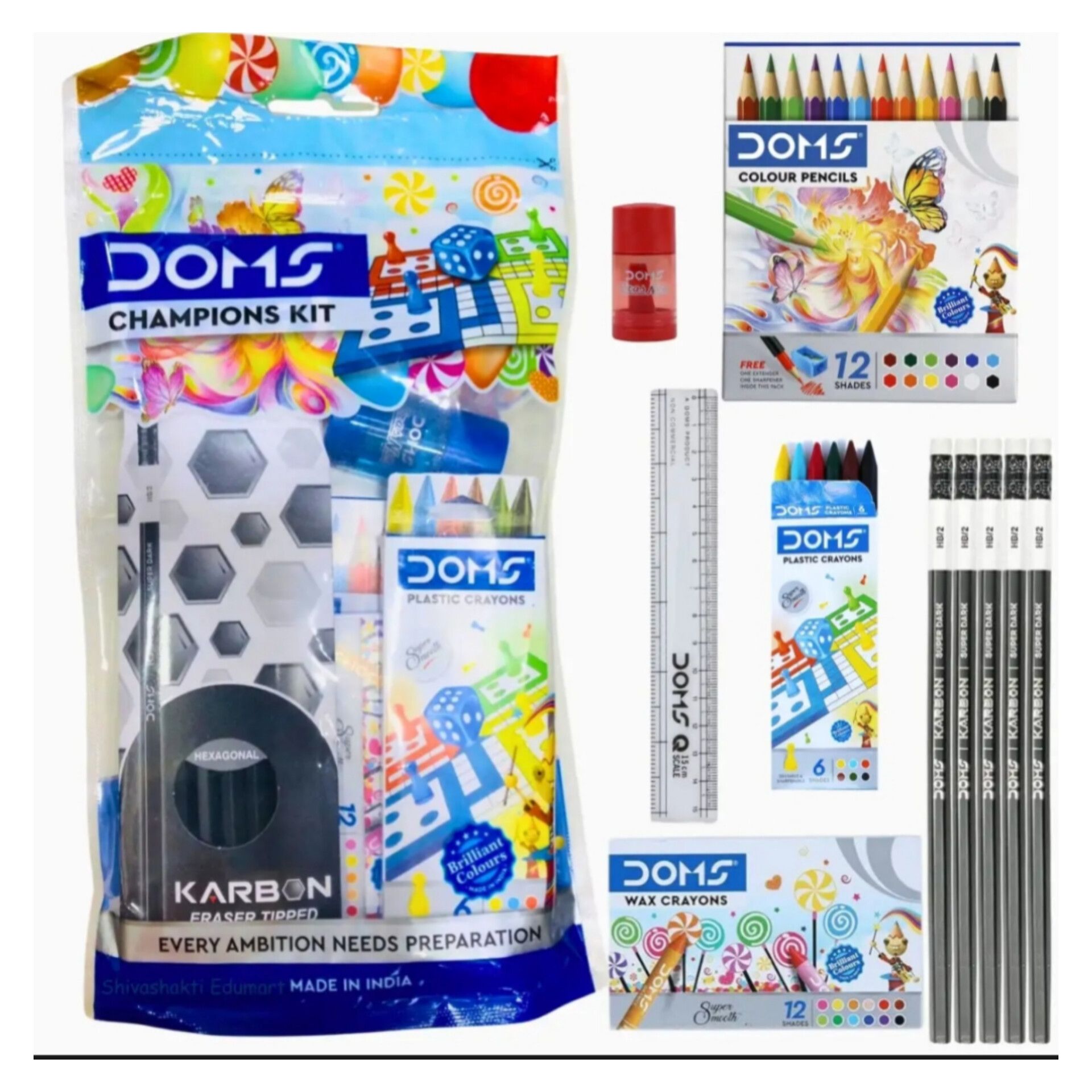DOMS Champion Kit (6 Items In One Kit)