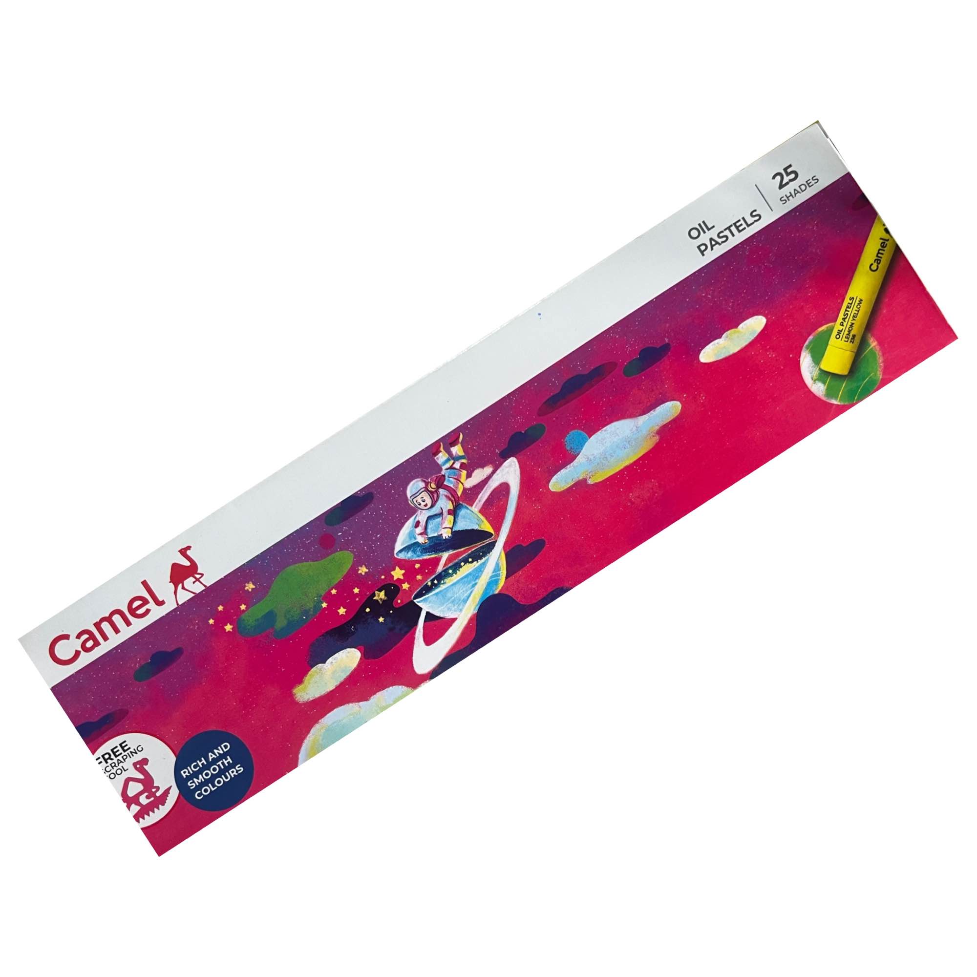 Camel Oil Pastels Colour (25 Shades) With Free Scraping Tool - Multicolor