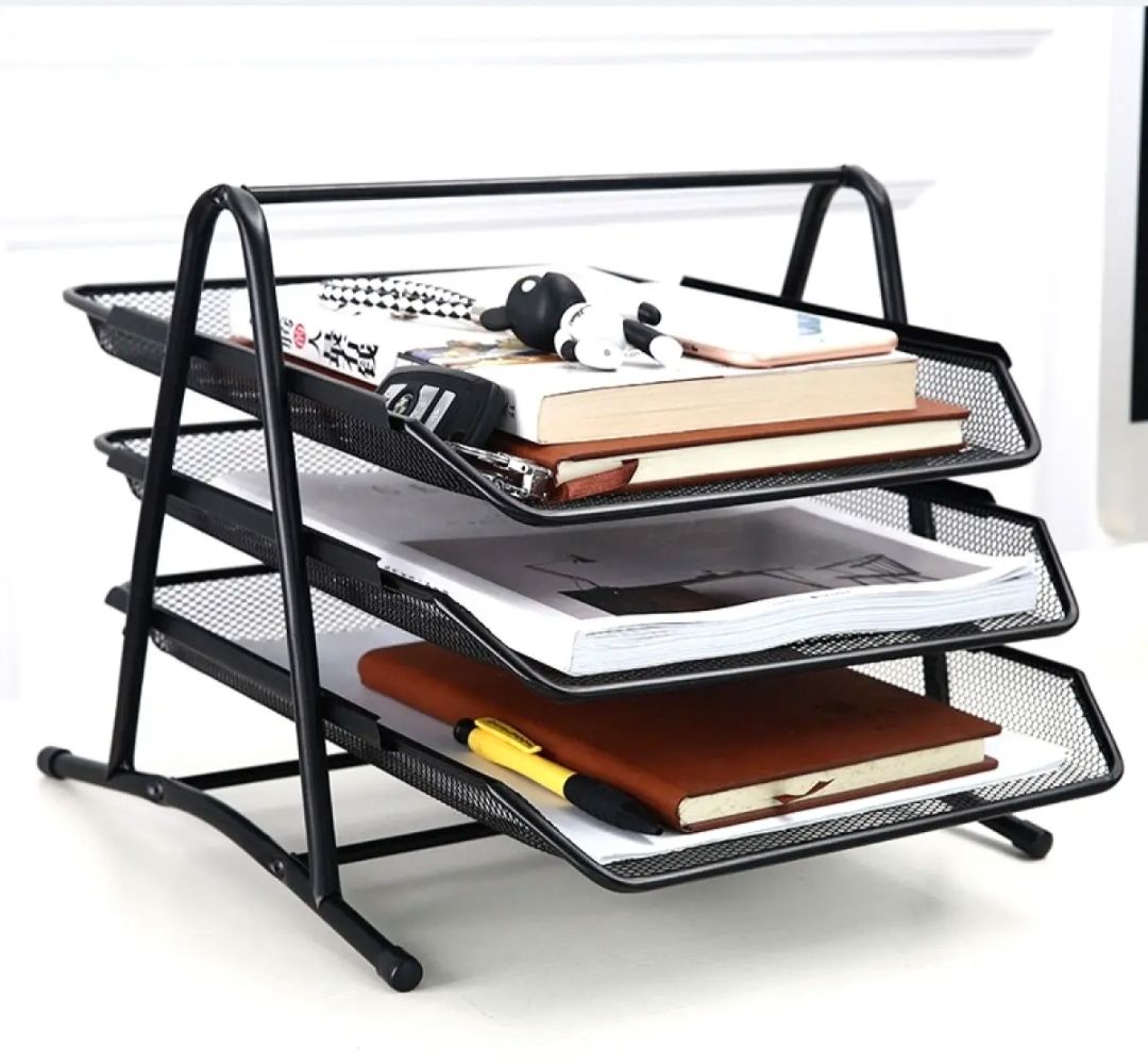 3-Tier Document Tray For Office & Home - Multicolor