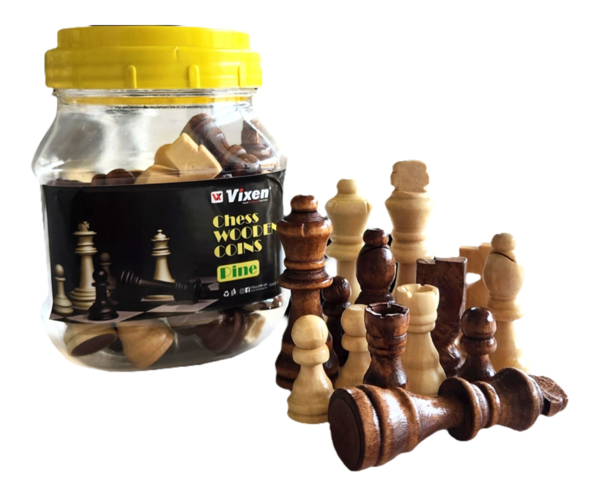 Vixen Wooden Chess Coins (Pine)